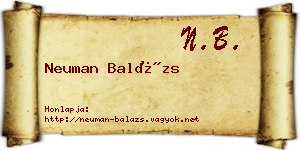 Neuman Balázs névjegykártya
